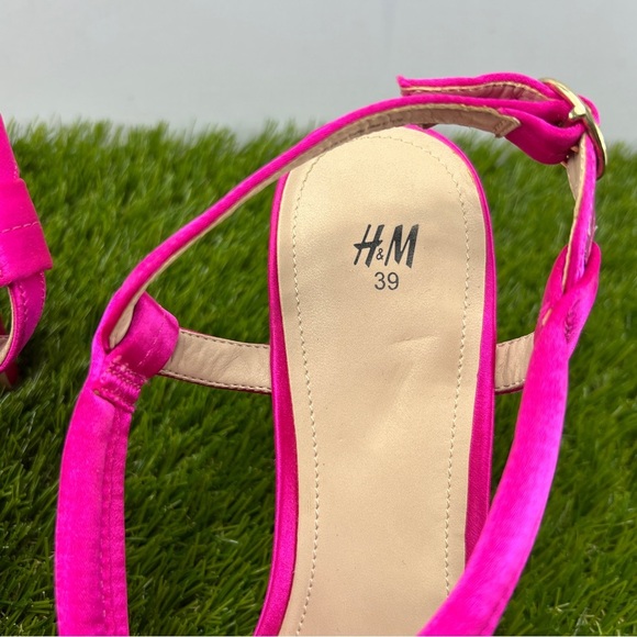 H&M Pink Strappy Sandals with Stiletto Heels Size 8 US 39 EU - Picture 3 of 9